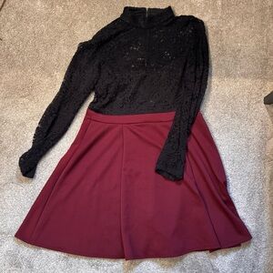 Sheer top A line dress